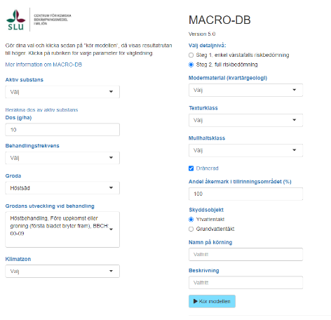 Riskbedömningsverktyget MACRO-DB