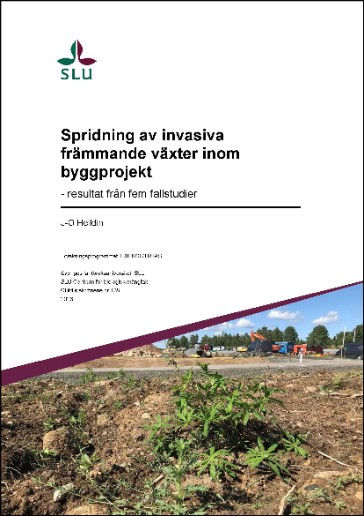 Omslag med svart text på vit bakgrund och foto på grön växt på jordig mark.