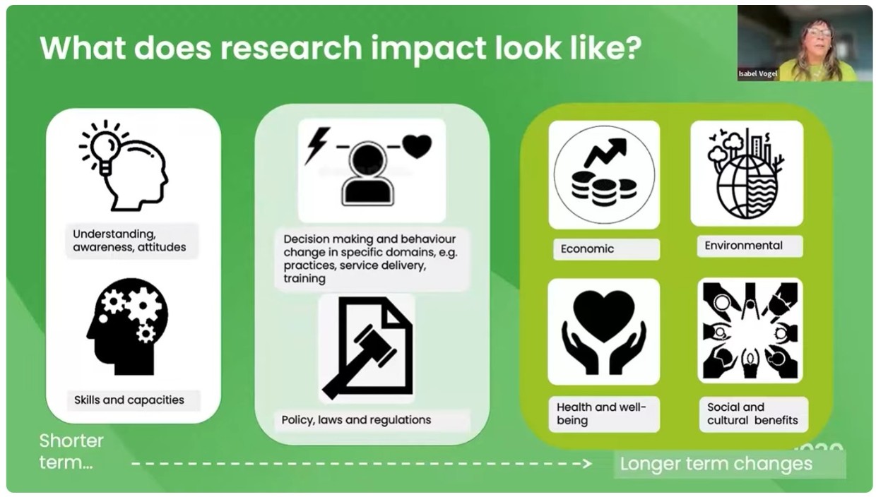 Woman speaking on stage